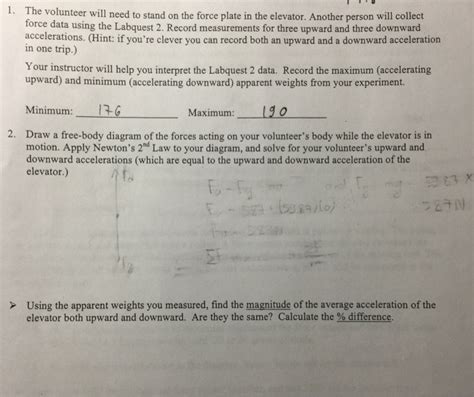 Solved D. Apparent Weight in an Elevator How does your | Chegg.com