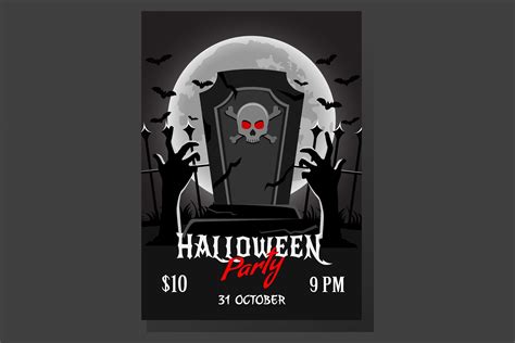 Halloween Party Poster Design Graphic by triplethree.graphic · Creative ...