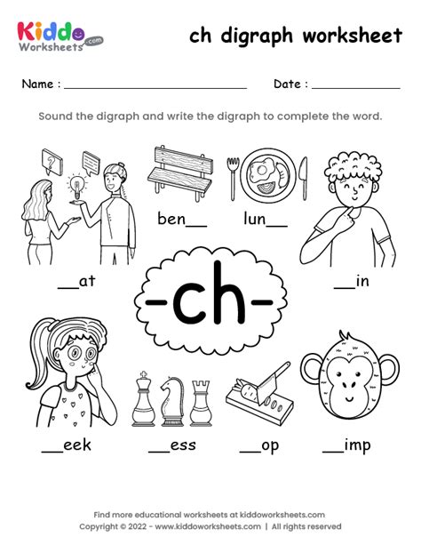 Free Printable ch digraph worksheet - kiddoworksheets