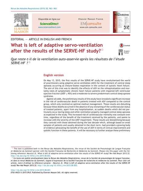 (PDF) What is left of adaptive servo-ventilation after the results of ...