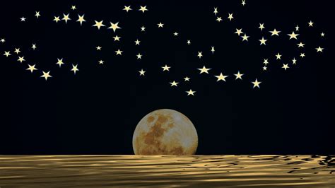 Moon And Stars With Midnight Sky Free Stock Photo - Public Domain Pictures