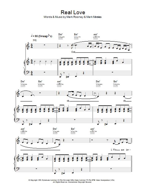 Real Love Sheet Music | Mary J. Blige | Piano, Vocal & Guitar Chords