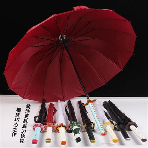 Anime Umbrella Demon Slayer Long Handle Umbrella Straight Pole Sword ...