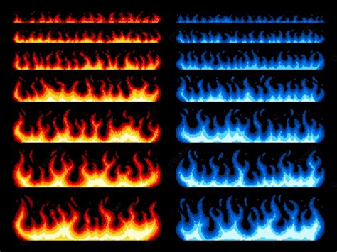 Pixel Art Flame Blue Version Pixel Art Fire Sticker T - vrogue.co