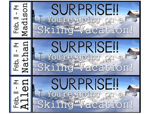 Free Printable Ski Lift Ticket