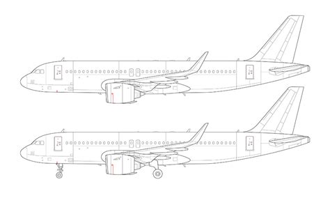 Airbus A320 NEO blank illustration templates – Norebbo