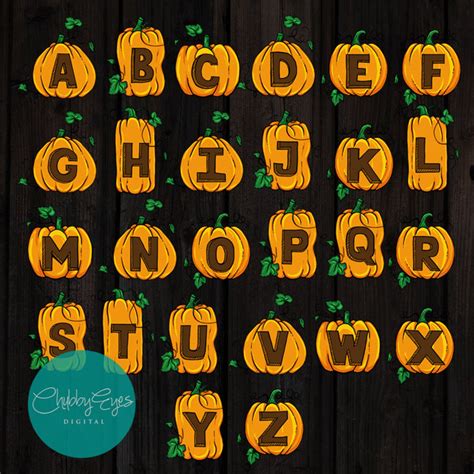 Halloween Digital Alphabet Pumpkin Alphabet Clip Art - Etsy