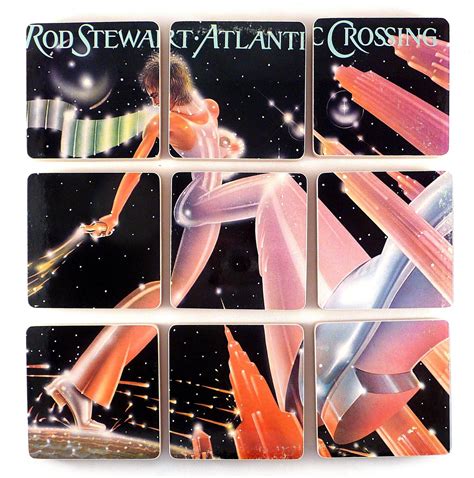 Rod Stewart recycled Atlantic Crossing album cover coasters