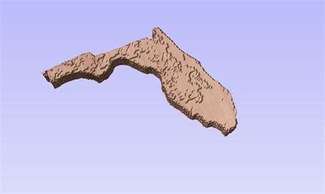 Florida Topographical Map for CNC cutting 3D model 3D printable | CGTrader