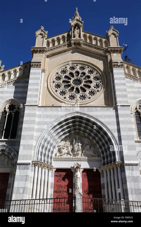 Digne Cathedral, west front Stock Photo - Alamy