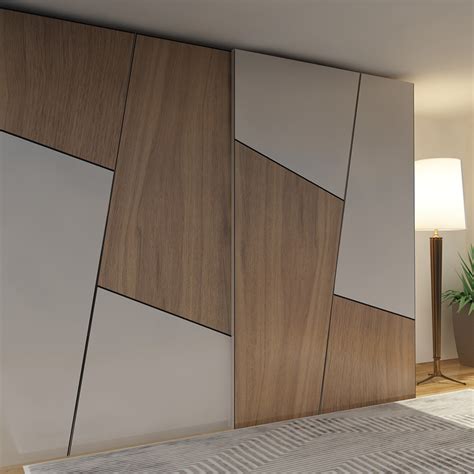 Wardrobe With 4 Sliding Doors - Teakwood & White Finish | ZAD Interiors