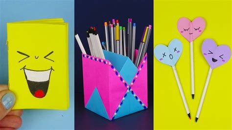 5 DIY School Supplies | DIY paper crafts for school - YouTube