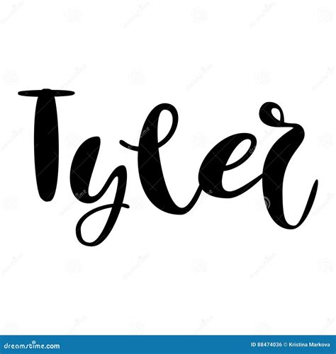 Male Name - Tyler. Lettering Design. Handwritten Typography. Vector Stock Vector - Illustration ...