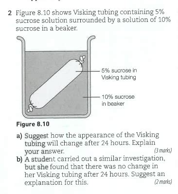 [Solved] Biology - Visking Tubi ng 2 Figure 8.10 shows Visking tubing ...