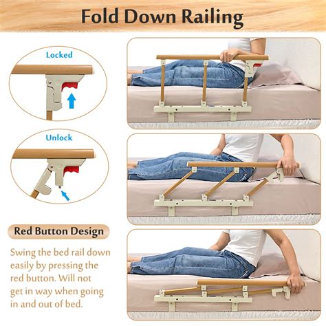 Buy Bed Rails for Elderly Adults Cane Railing Bed Side Assist Rail Bed Guard Safety Rails for ...