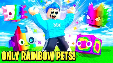 Using ONLY RAINBOW PETS In Pet Simulator X! *HARD* - YouTube