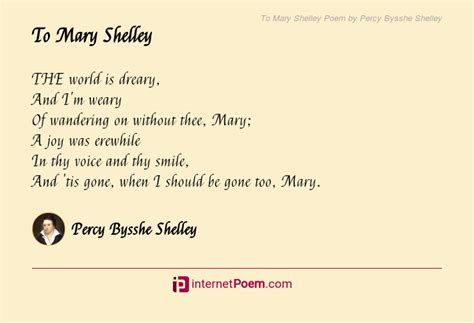 To Mary Shelley Poem by Percy Bysshe Shelley