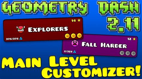 Geometry Dash Main Level Customizer! [2.113] - YouTube