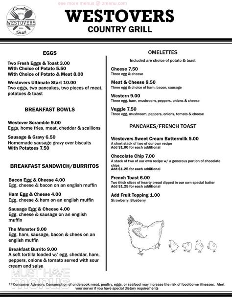 Online Menu of Westovers Country Grill Restaurant, Benton, Pennsylvania, 17814 - Zmenu