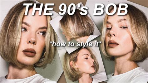 HOW TO STYLE A SHORT SLEEK 90s BOB - at home salon blowout tutorial ...