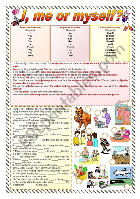 I, me or myself? - ESL worksheet by zailda