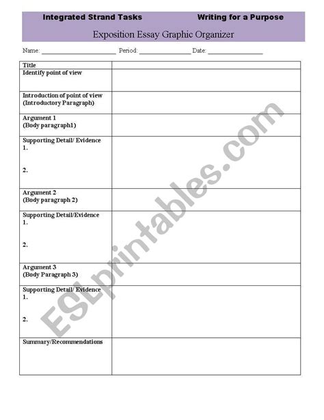 how to write an exposition essay - ESL worksheet by ahmedhani