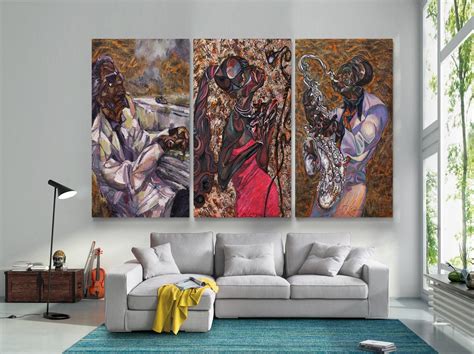 Set of 3 Jazz Wall Art Music Jazz Oil Painting Canvas Print - Etsy