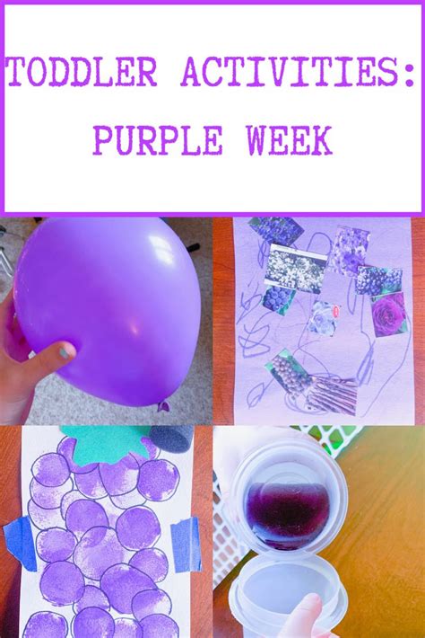 Toddler Activities for Purple Week | Purple crafts, Art activities for ...