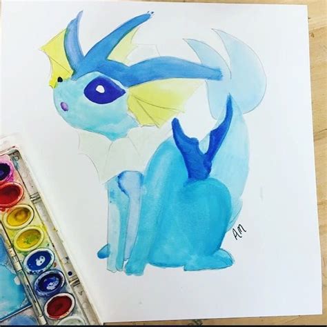 Vaporeon watercolor painting | Pokémon Amino