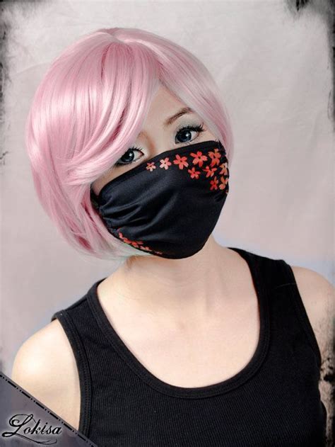 Fashion Sakura Face Mask, Dust Mask, Surgical Mask ( Black or White ...