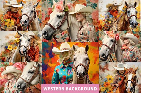 Western Background Cowgirl Wallpaper PNG Graphic by Atelier Design ...