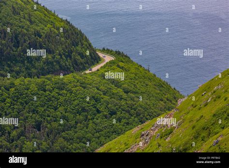 CAPE BRETON, NOVA SCOTIA, CANADA - Cabot Trail scenic highway on French ...