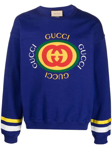 Gucci logo-print Cotton Sweatshirt - Farfetch