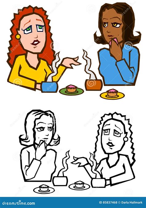 Coffee Chat stock vector. Illustration of girls, break - 85837468