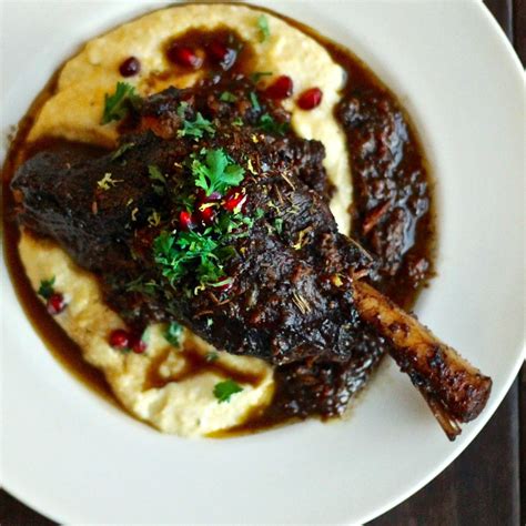 Fennel and Clove Spiced, Cabernet Braised Lamb Shanks over Feta Polenta – Everyday Champagne