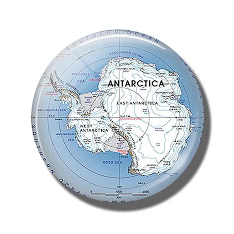 Antarctic Map 30MM Fridge Magnet South Pole Travel Map Glass Cabochon ...