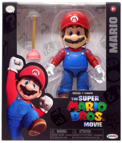 Super Mario Bros. The Movie Mario 5 Action Figure with Plunger Jakks Pacific - ToyWiz