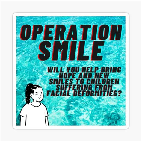 "operation smile" Sticker by MadisonManankil | Redbubble