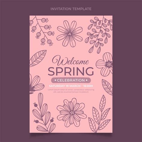 Free Vector | Hand drawn spring invitation template