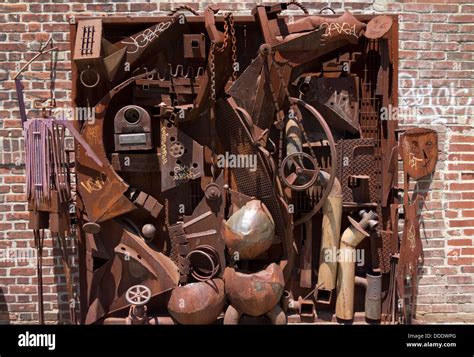 rusted metal art sculpture in Williamsburg Brooklyn Stock Photo - Alamy