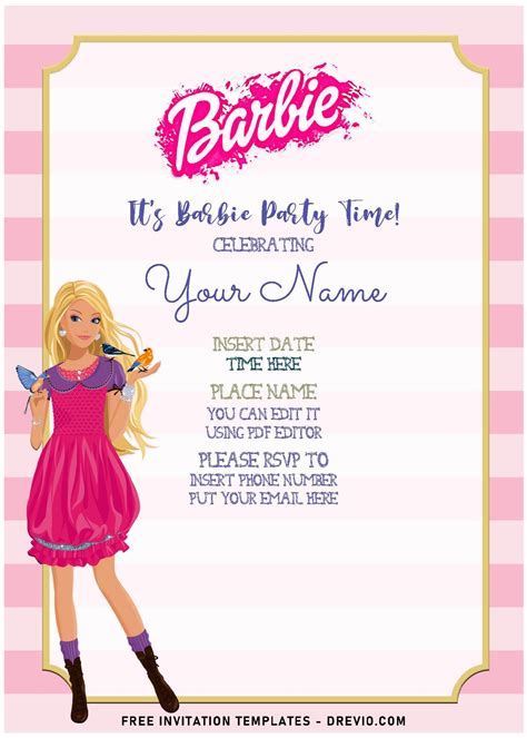 (Free Editable PDF) Adorable Barbie Big City Dream Themed Birthday ...