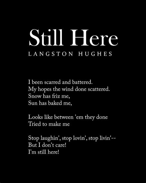 Still Here - Langston Hughes Poem - Literature - Typewriter Print 2 ...