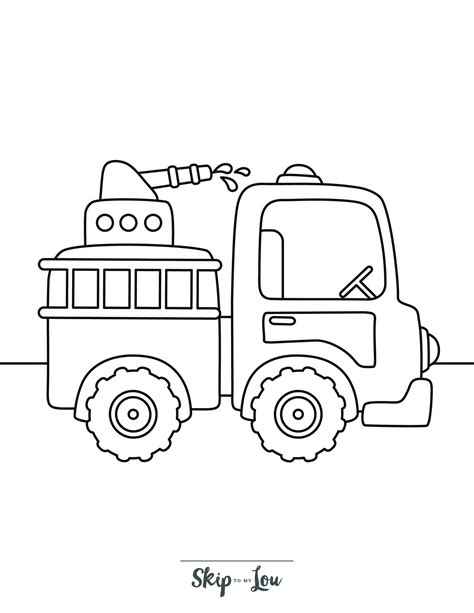 Free Printable Fire Truck Coloring Pages with Book Download | Skip To My Lou