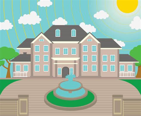 Mansion Vector Illustration Vector Art & Graphics | freevector.com