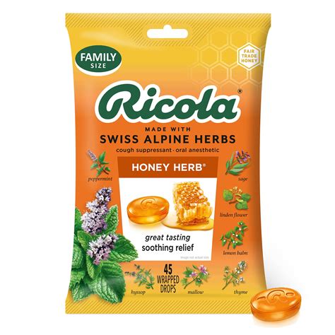 Ricola Cough Drops, Soothing Relief for Dry, Sore Throat, Honey Herb ...