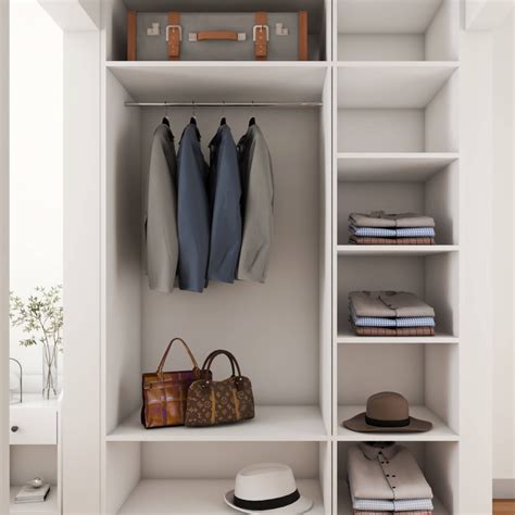 White Wardrobe Design With Clothing Racks | Livspace