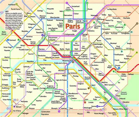 Paris metro map high resolution - Paris metro system map (Île-de-France - France)