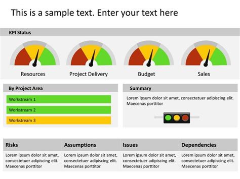 RAG Project Status Dashboard | Project dashboard, Powerpoint design templates, Dashboard template