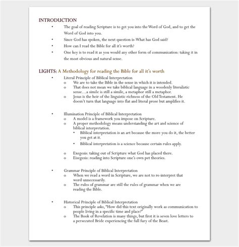 The Benefits Of Using A Sermon Outline Template - Free Sample, Example ...