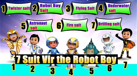 vir the robot boy 7 Suit puzzles | vir ka 7 suit name | vir the robot boy #virtherobotboy - YouTube